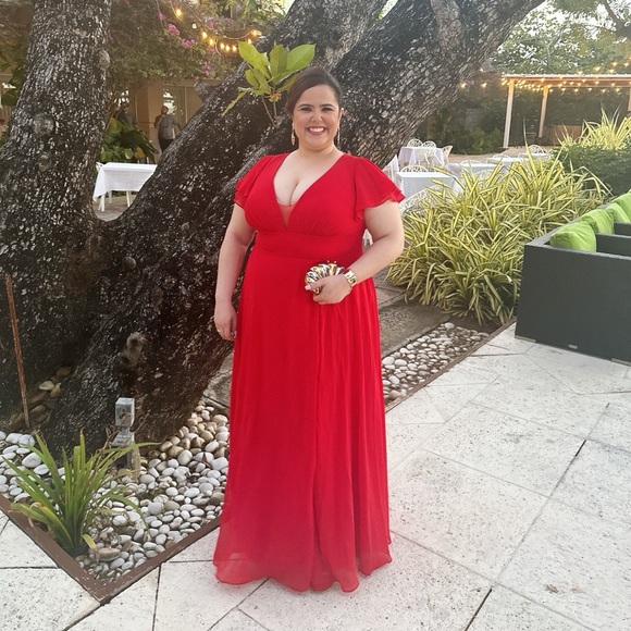 Azazie Ashika Red Dress - Picture 6 of 7